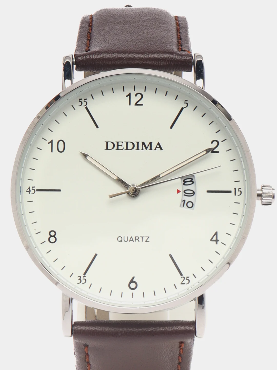 Серый металлик мужские наручные часы Dedima D-185, с календарём, в подарочной упаковке