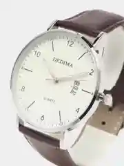 Серый металлик мужские наручные часы Dedima D-185, с календарём, в подарочной упаковке