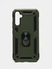 Зелёный хаки чехол для Samsung Galaxy A34, противоударный, с металлической подставкой-кольцом