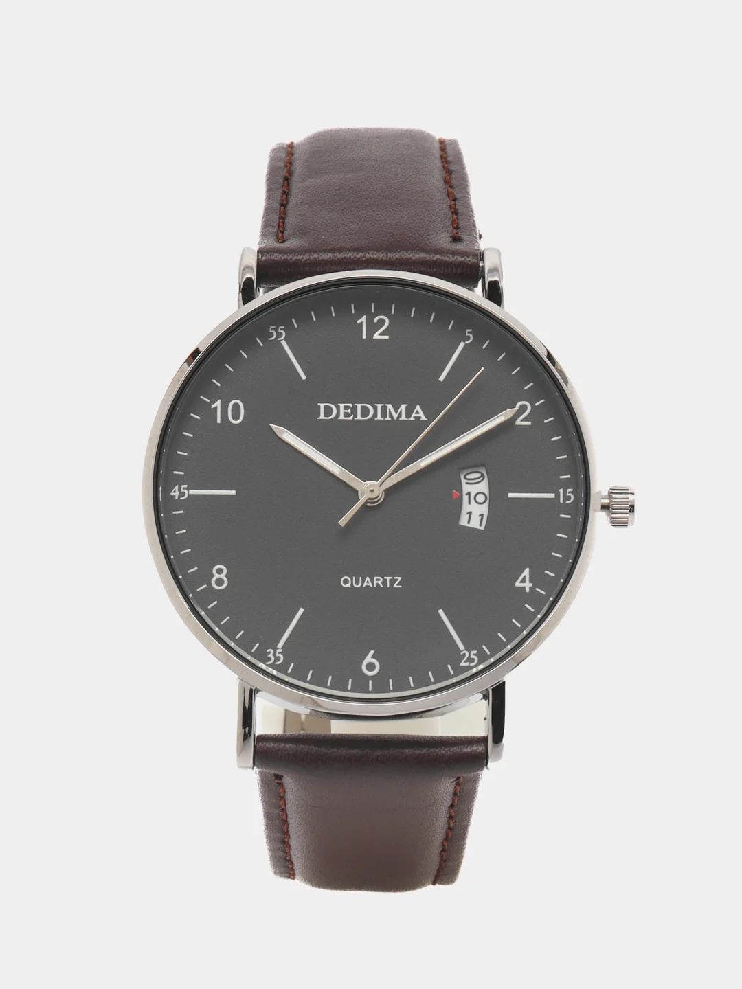 Серебряный мужские наручные часы Dedima D-185, с календарём, в подарочной упаковке