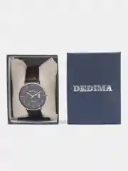 Серебряный мужские наручные часы Dedima D-185, с календарём, в подарочной упаковке