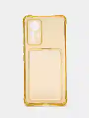 Золотой чехол для Xiaomi Redmi Mi 12 Lite, (Сяоми Редми Ми12 Лайт) прозрачный, с карманом для карт