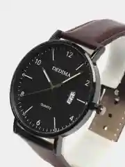 Черный мужские наручные часы Dedima D-185, с календарём, в подарочной упаковке