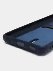 Темно-синий чехол Samsung Galaxy A12 / M12, Самсунг Галакси А12 / М12 силиконовый с карманом для карты