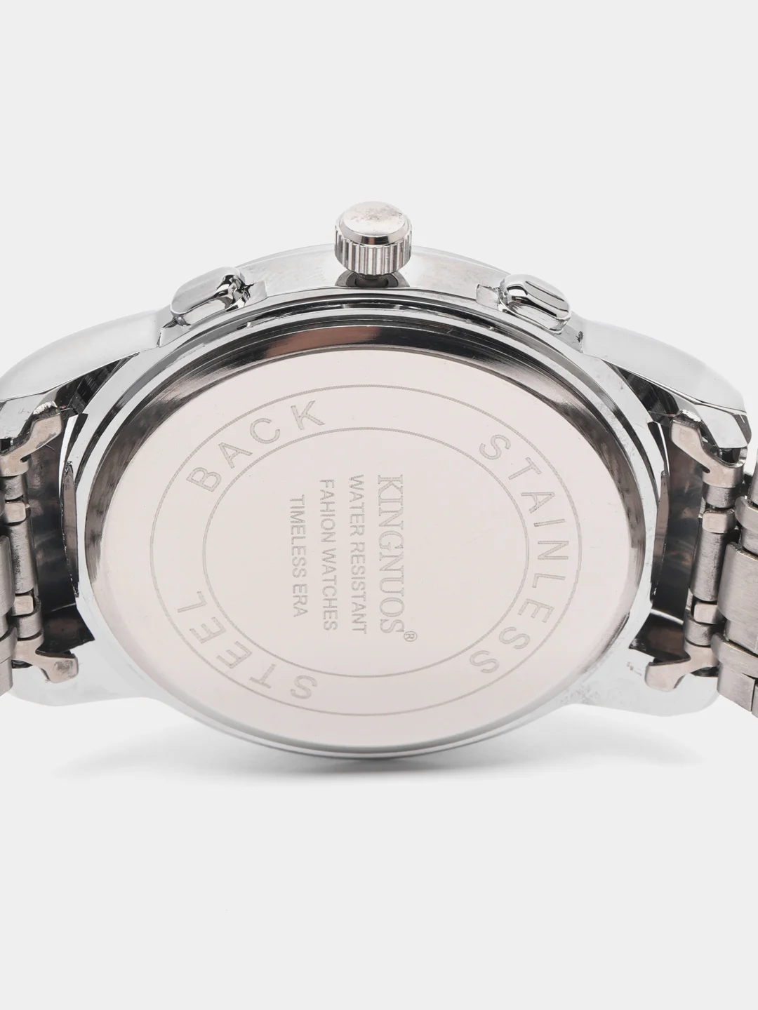 Серебряный мужские наручные часы KINGNUOS K-1756 с календарем в подарочной упаковке