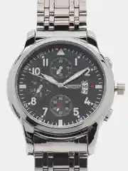 Серебряный мужские наручные часы KINGNUOS K-1756 с календарем в подарочной упаковке