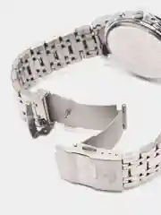 Серебряный мужские наручные часы KINGNUOS K-1756 с календарем в подарочной упаковке