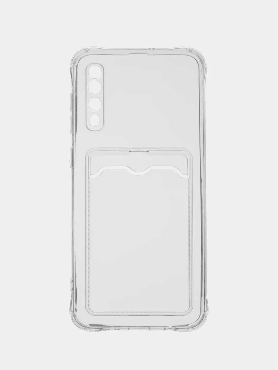 Силиконовый чехол для Samsung Galaxy A50, A30S, A50S, прозрачный, с карманом для карт