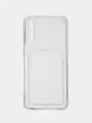 Силиконовый чехол для Samsung Galaxy A50, A30S, A50S, прозрачный, с карманом для карт