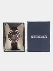 Бронзовый мужские наручные часы Dedima D-159, с кожаным ремешком и хронографом