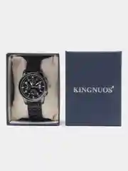 Черный мужские наручные часы KINGNUOS K-1756 с календарем в подарочной упаковке