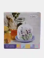 Розовый лимонница, подставка под лимон "Цветы", 9 см, керамическая