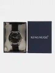 Черный мужские наручные часы KINGNUOS K-1758, с календарем, в подарочной упаковке