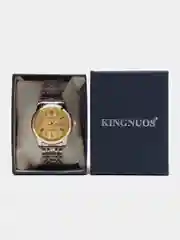 Золотой мужские наручные часы KINGNUOS K-1683 с календарем в, подарочной упаковке
