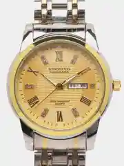Золотой мужские наручные часы KINGNUOS K-1683 с календарем в, подарочной упаковке