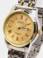 Золотой мужские наручные часы KINGNUOS K-1683 с календарем в, подарочной упаковке