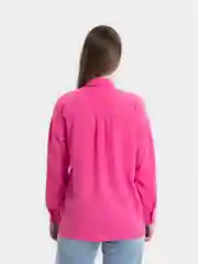 Фуксия рубашка белая, льняная