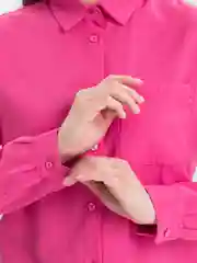 Фуксия рубашка белая, льняная