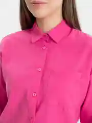 Фуксия рубашка белая, льняная