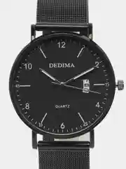 Черный мужские наручные часы Dedima D-185, с календарём, в подарочной упаковке