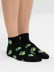 Носки черные, короткие, с авокадо, размер 36-40