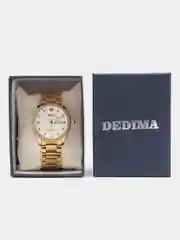 Горчичный мужские наручные часы Dedima D-160 с календарём в подарочной упаковке