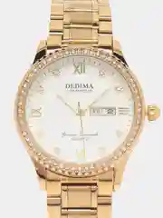 Горчичный мужские наручные часы Dedima D-160 с календарём в подарочной упаковке