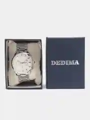 Серебряный мужские наручные часы DEDIMA D-1018 в подарочной упаковке
