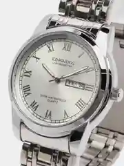 Серебряный мужские наручные часы KINGNUOS K-1758, с календарем, в подарочной упаковке