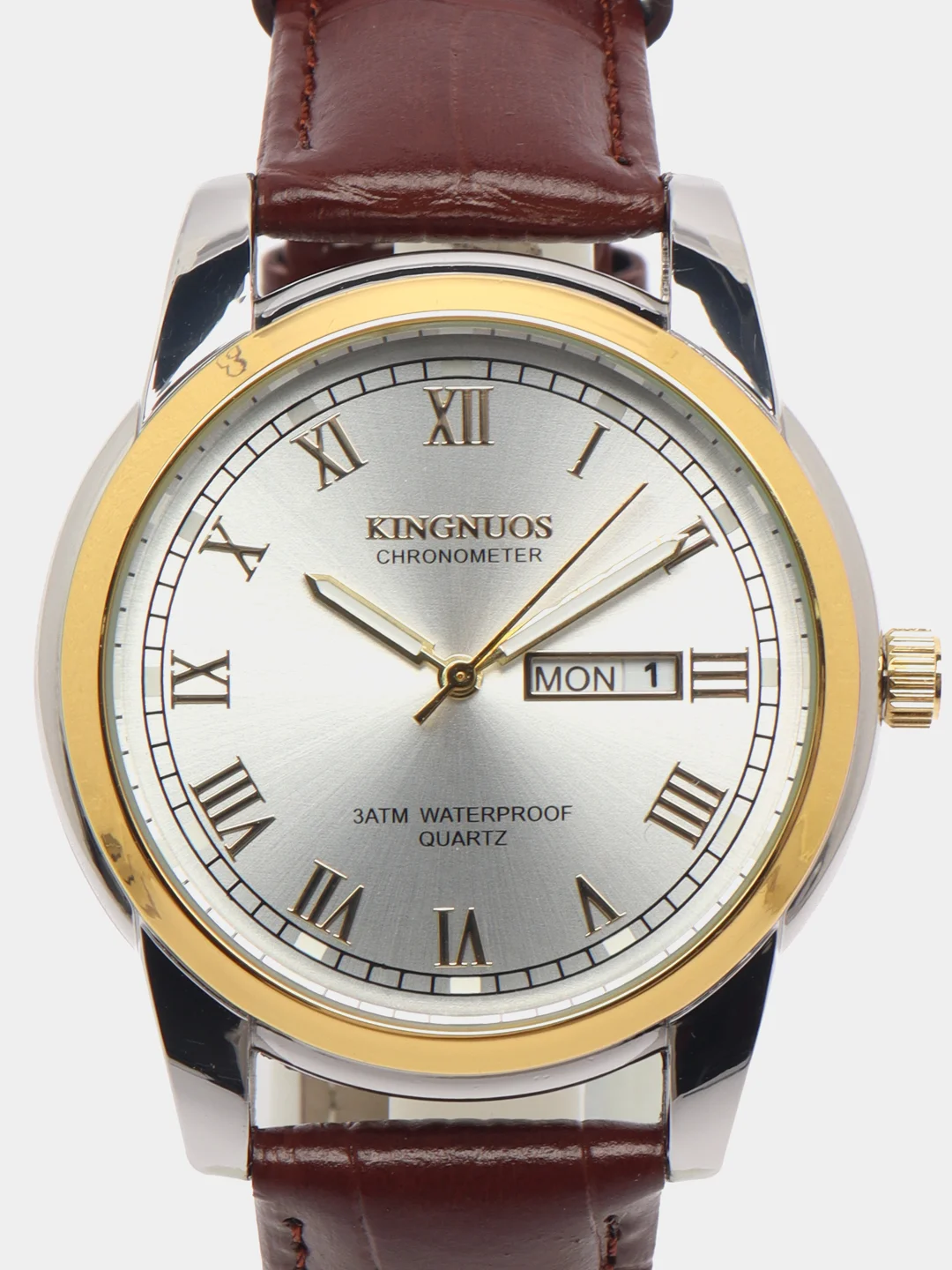 Серебряный мужские наручные часы KINGNUOS K-1758, в подарочной упаковке