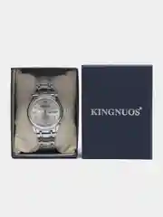Серебряный мужские наручные часы KINGNUOS K-218, в подарочной упаковке