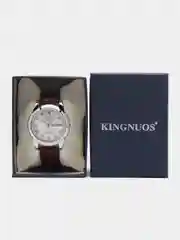 Серый металлик мужские наручные часы KINGNUOS K-1758, в подарочной упаковке