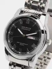 Хром мужские наручные часы KINGNUOS K-1758, с календарем, в подарочной упаковке