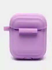 Лавандовый чехол для наушников AirPods 1, 2, AirPods Pro, с брелоком, c карабином, силиконовый