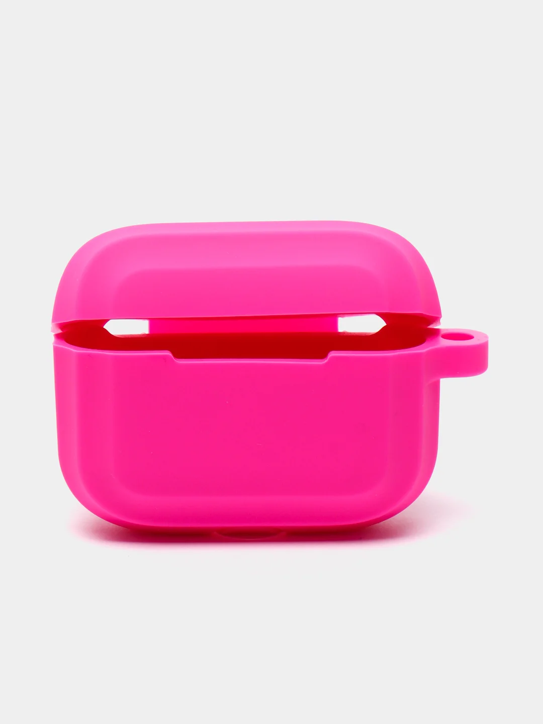 Фуксия чехол для наушников AirPods 1, 2, AirPods Pro, с брелоком, c карабином, силиконовый