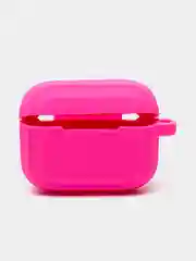 Фуксия чехол для наушников AirPods 1, 2, AirPods Pro, с брелоком, c карабином, силиконовый