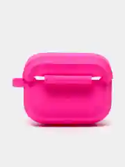 Фуксия чехол для наушников AirPods 1, 2, AirPods Pro, с брелоком, c карабином, силиконовый
