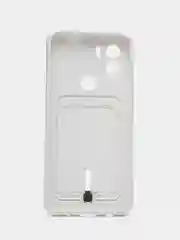 Белый чехол Xiaomi Redmi A1 Plus A2+ Poco C51 Редми А1 Плюс силиконовый, с карманом для карты