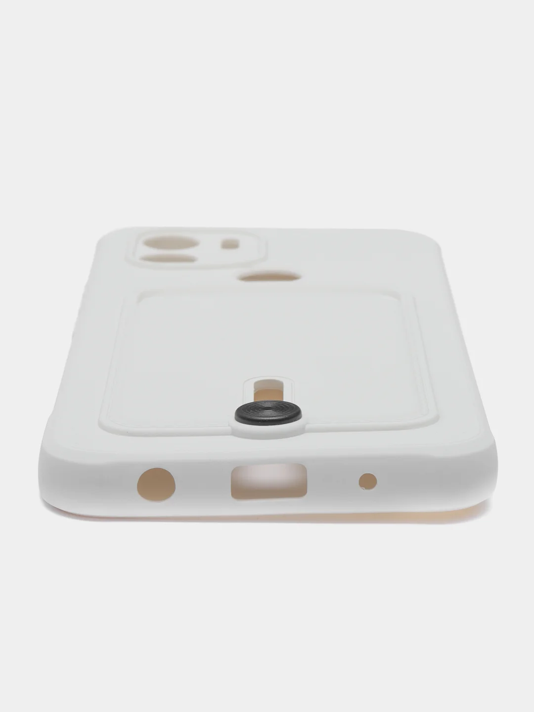 Белый чехол Xiaomi Redmi A1 Plus A2+ Poco C51 Редми А1 Плюс силиконовый, с карманом для карты