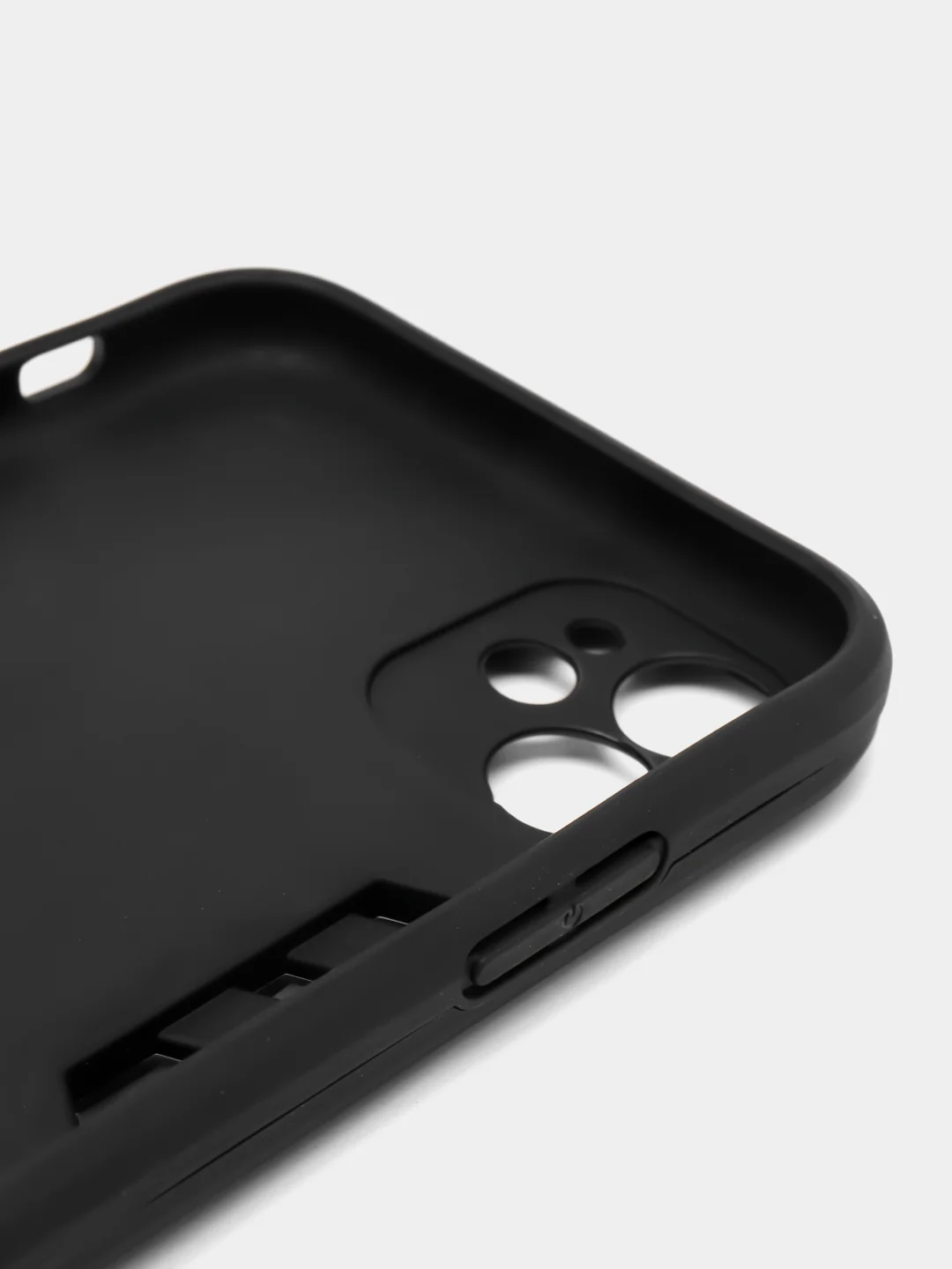 Угольный чехол Apple iPhone 11 (6.1), противоударный, с металлической подставкой кольцом