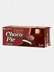 Печенье прослоенное глазированное Lotte Chocopie Cacao, упаковка 168г (28г х 6шт)