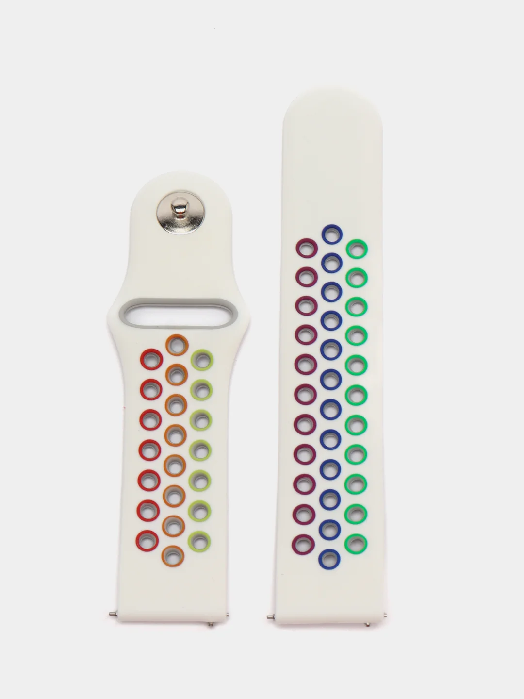 Разноцветный силиконовый ремешок для Xiaomi Amazfit Bip / Huawei / Haylou / Samsung, с кнопкой, 22 мм