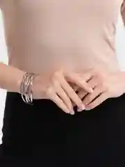 Серебряный женский металлический браслет