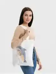 Прозрачный шоппер сумка  "Котики"