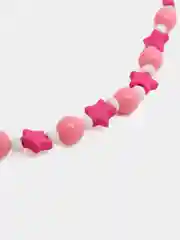 Розовый цепочка-ремешок из бусин для телефона