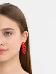 Алый акриловые серьги-цепочки