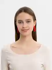 Алый акриловые серьги-цепочки