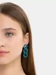 Тёмно-зелёный акриловые серьги-цепочки
