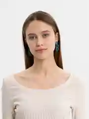 Тёмно-зелёный акриловые серьги-цепочки