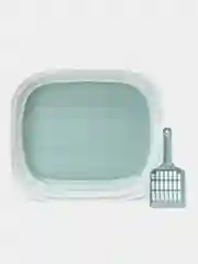 Лоток для кошек с совоком для наполнителя с высокими бортиками
